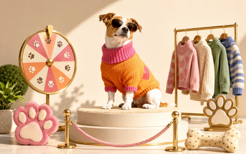 Funny dog wearing stylish clothes
